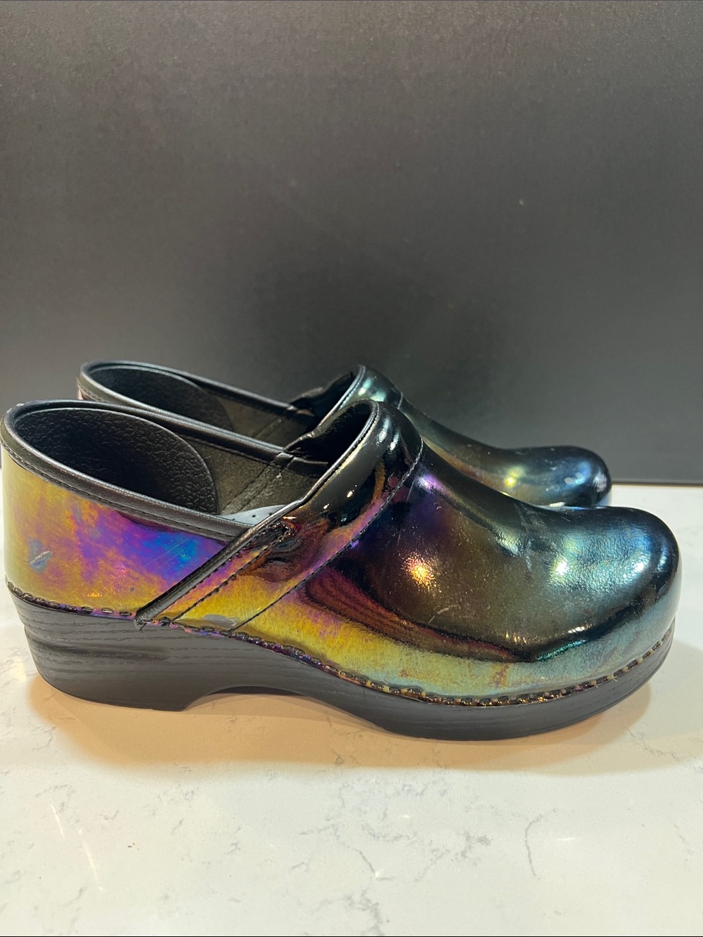 Dansko XP 2.0 Women's Rainbow Fleck Patent Leather Clog U.S. 9.5 EU Size 40 - Picture 9 of 16